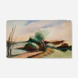 William Sylvester Carter, Landscape, oil on panel
