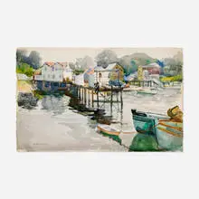 Joseph Newman, The Dock, watercolor on paper