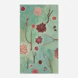 Deborah Mersky, Pink Flower Dousing, 1999, clay print with ink and gouache on paper mounted on fabric