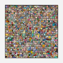 Sarah Raphael, Strip Page 4, 1997-98, acrylic on canvas with papier-mâché collage