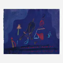 Untitled by Eddie Martinez, 2007, watercolor and ink on paper, sold Jul 2023