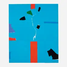 Black Birds by Emerson Woelffer, 1982, collage, sold Apr 2023
