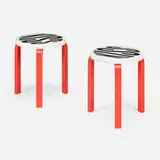 Barbara Kruger, Untitled (Kiss), Stool 60, pair, 2019, painted wood