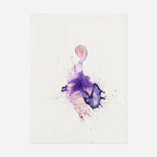Purple Composition by Bill Alpert, ink and acrylic on paper laid to board, sold Apr 2023