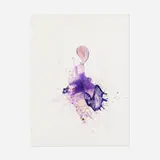 Bill Alpert, Purple Composition, ink and acrylic on paper laid to board