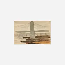 Gershon Benjamin, Brooklyn Bridge Study, 1940, watercolor on paper
