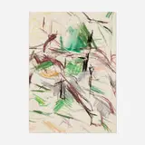 Mercedes Matter, Abstract Landscape, pastel on paper
