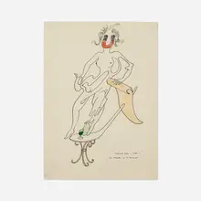 Marcel Jean, La Meuble et l'Aimant, 1940, ink and watercolor on paper
