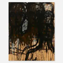 Lester Johnson, Three Heads, 1961, oil on paper laid to board