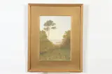 H. Shepherd, Landscape with River in Distance, Watercolor on paper