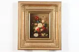 Williams, Floral and Fruit Still-Life, Oil on panel