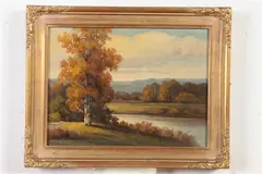 Thomas P. Patten, River Landscape, Oil on board
