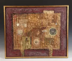 Dead Sea Scroll by Henry Newman, Mixed media abstract collage, sold Feb 2021