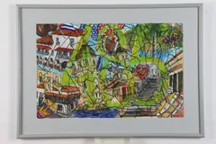 Abel Q. Jimenez, Carnival Scene, 2000, Gouache on paper