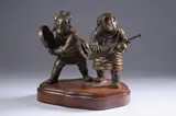 Jacques Regat, Eskimo Hunters, Bronze, signed J