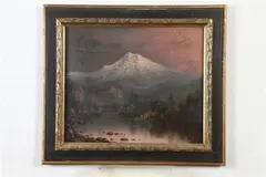 Eliza Barchus, Landscape with Snow-Capped Mountain, Oil on board