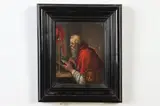 Saint Jerome in His Study by Continental School, Oil on copper panel. - Ebonized frame in the late Renaissance manner, sold Feb 2021