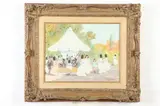 Luigi Cagliani, Park Scene with Carousel, Oil on canvas