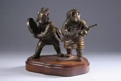 Jacques Regat, Eskimo Hunters, Bronze, signed J