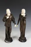 Albert Caasmann, Adeliges Paar (Pair), Bronze and ivory - Height: 15 1/2 in