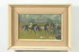 Pamela Pleydell-Bouverie, Horses with Jockeys, Oil on canvas
