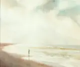 M. Weston, Surf Fishing, Oil on canvas