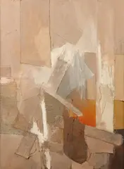 B. Crosby, Abstract, Oil and mixed media on canvas
