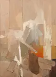 B. Crosby, Abstract, Oil and mixed media on canvas
