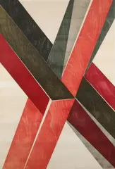 Emanoel Araujo, Black and Red Intersection, Color woodblock print - Plate: 40 in. x 26 in