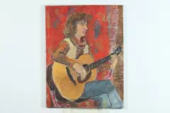 Claude Marks, Woman Playing Guitar, Oil on canvas