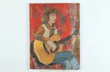 Claude Marks, Woman Playing Guitar, Oil on canvas
