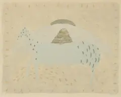 Zoran Mušič, Cavallino Azzuro, Color lithograph