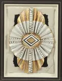 G. Lauaue, Geometrics, Mixed media collage with paper and fiber