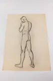 Allyn Cox, Male Nude Study for Disciple with Bowed Head