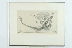 Zevi Blum, River Goddess, Etching, circa 1975.