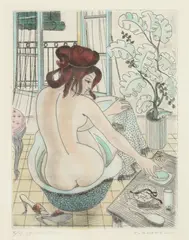 Remy Hétreau, La Toilette, Color etching