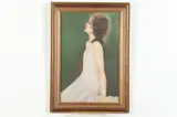 Portrait of Flapper by American School, PORTRAIT OF FLAPPER, oil on board, offered May 2021