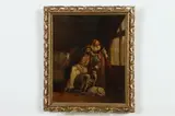 Continental School, A Man Is a Fool Who Trusts in a Fickle Woman, Oil on canvas
