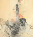 Henry Reuterdahl, Battleship, Watercolor and gouache