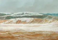 Guy Steele Fairlamb, Two Works : Ocean Waves, Oil on board