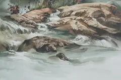 Stream by Zoltán Szabó, Watercolor, offered May 2021