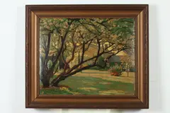 Gunnar Börjeson, House in Spring, Oil on board