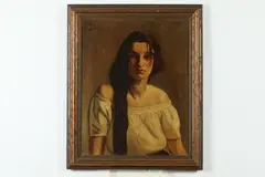 Gunnar Börjeson, Portrait of Woman with Braid, Oil on canvas