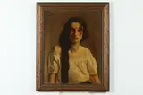 Gunnar Börjeson, Portrait of Woman with Braid, Oil on canvas