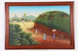 Haitian School, Mountain Village, MOUNTAIN VILLAGE, oil on canvas