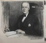 J. J. Wauk, Al Smith, Charcoal and white chalk on paper