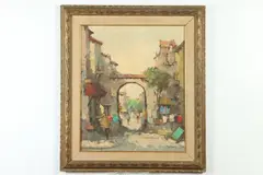 Jacques Cordier, French Street Scene, Oil on canvas