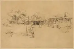 Harriet Morton Holmes, Native American Scene, Etching