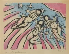 Robert Gordy, STARS AND STRIPES FOREVER and COUPLE: TWO WORKS, first; signed, Color silkscreen