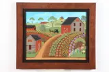Mary E. Charles, Pennsylvania Dutch Farm Scene, Oil on canvas